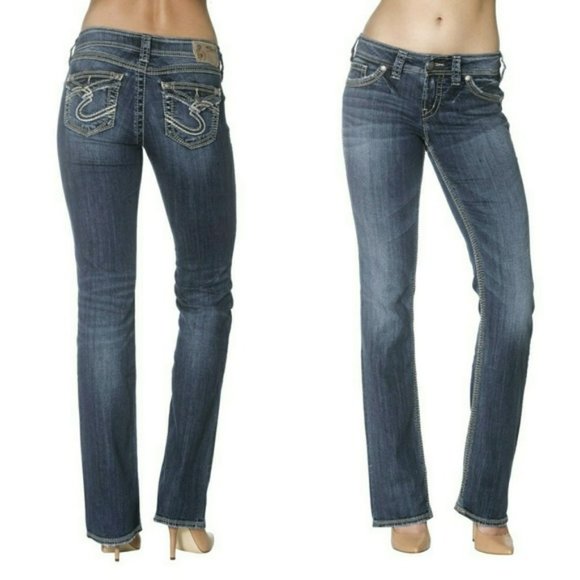 NEW Silver Jeans Suki Curvy Fit Slim Bootcut Jeans Mid Rise 29x33 29W 33L NWT - Picture 1 of 6